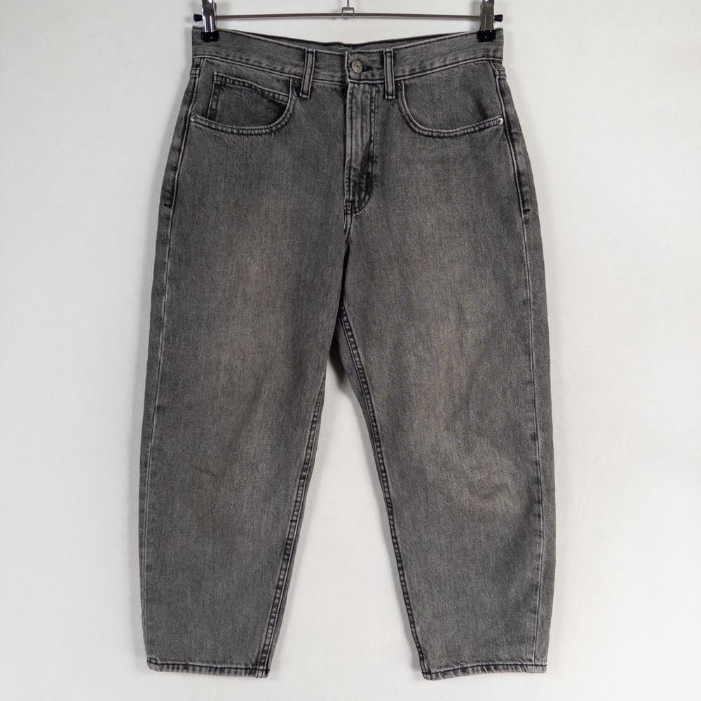 GAP Women's High-Rise Tapered Jeans in Washed Gray